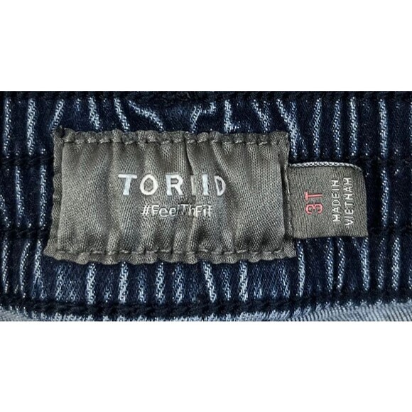 Torrid Pull On Jeans Women's Size 3X 3T Straight Blue Elastic Waist Drawstring - Picture 5 of 11